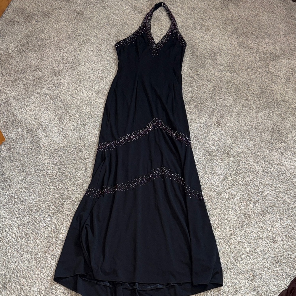 Niki Livas beaded formal gown